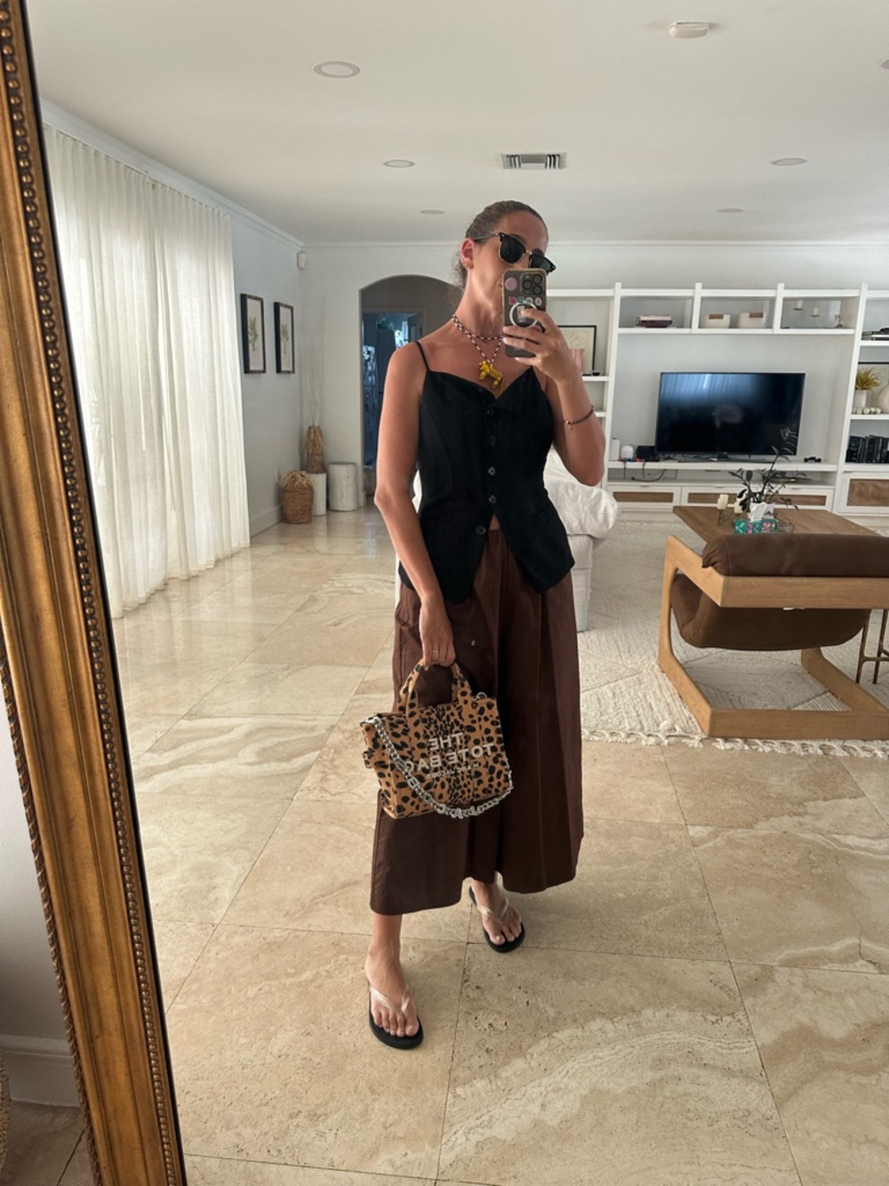 Zara Wide Leg Pants in Rich Brown